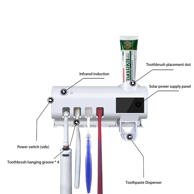 2 x 1 - Esterilizador UV de Escova de Dentes e Porta Pasta