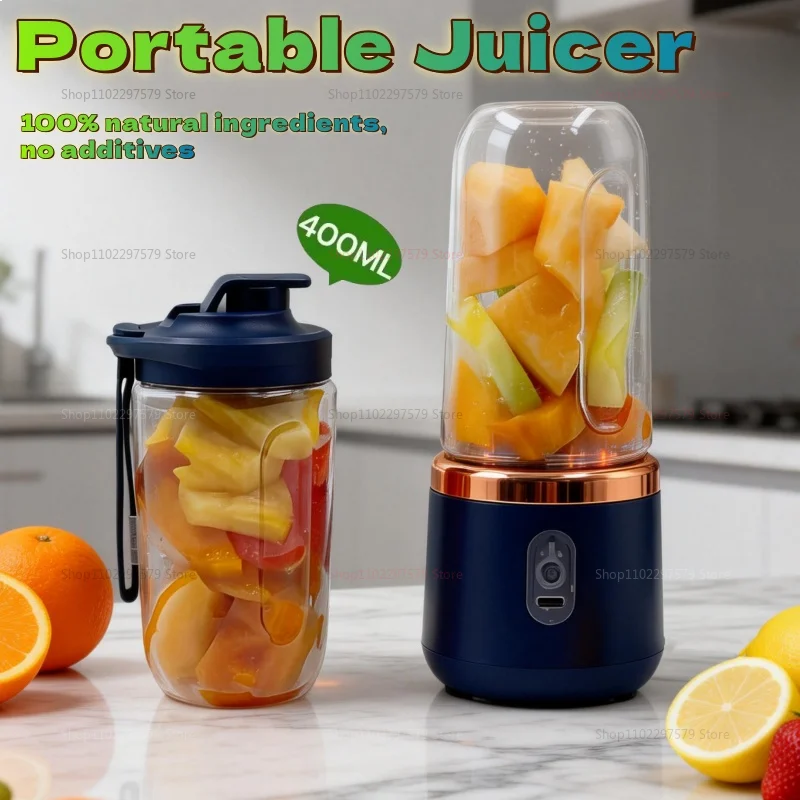 Mini liquidificador portátil - Dois copos 400ml