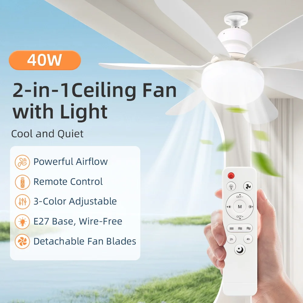 Ventilador de teto com lâmpada - Imagem 39