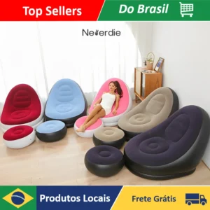 Poltrona inflável com descanso para os pés